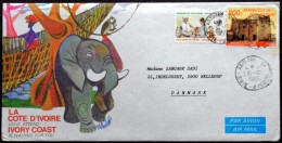 Ivory Coast 1988 Air Mail Letter To Denmark ( Lot 3933 ) - Covers & Documents