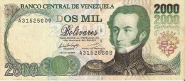 BILLETE DE VENEZUELA DE 2000 BOLIVARES DEL AÑO 1994 (BANKNOTE) RARO - Venezuela