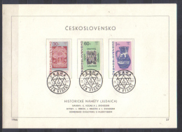 Czechoslovakia FIRST DAY SHEET  Mi 1709-1714 Jewish Culture , Synagoge  Thora 1967 - Judaika, Judentum