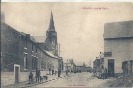 NORD PAS DE CALAIS - 59 - NORD - CARTE TOP - FEIGNIES - Rue De L'Eglise - Débit De Boissons - Gendarme Avec Chien - Feignies