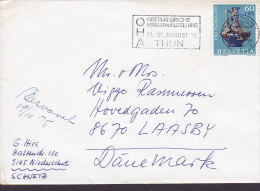 Switzerland THUN 1975 Cover Lettera To LAASBY Denmark Pro Patria Arch¨sologische Fund Henkel-glaskrug - Brieven En Documenten