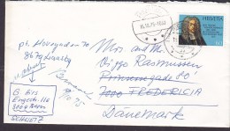Switzerland NEDERSCHERLI 1975 Cover Lettera To FREDERICIA Denmark Readressed LAASBY Beat Fischer Stamp - Covers & Documents