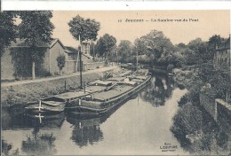 NORD PAS DE CALAIS - 59 - NORD - CARTE  TOP - JEUMONT - La Sambre Vue Du Pont Avec Péniches - Jeumont