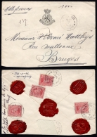 Lettre Assurée De Oostende à Bruges 1921 - 1915-1920 Albert I