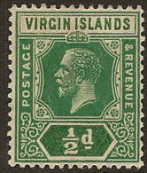 VIRGIN IS 1922 1/2d KGV SG 80 HM #CY311 - Iles Vièrges Britanniques