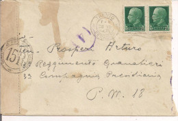 P.M. 18, LETTERA INDIRIZZATA A MILITARE P.M.18, SUSSAK,FIUME, TIMBRO POSTE TRENTO  1942, VERIFICATO PER CENSURA, - Fiume & Kupa