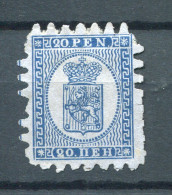 Finland/Russia 1866-74 Serpentine Roulette 20p Blue  Sc 9 FA 8 Unused CV $650 - Unused Stamps
