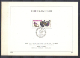 Czechoslovakia FIRST DAY SHEET  Mi 2116 Stamp Day , Allegory   1972 - Cartas & Documentos