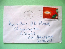 Ireland 1985 Cover To England - Candle Holly Christmas - Vote Slogan - Lettres & Documents