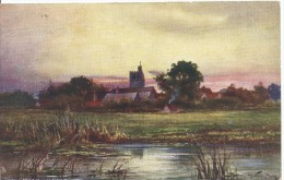 Bray Church Late Evening "Up The River"  Series 1 Raphael Tuck & Sons Oilette No 6420 Used  Both Sides Shown - Andere & Zonder Classificatie