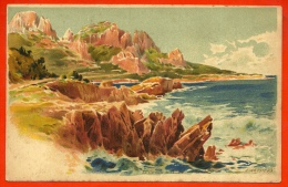 CPA 83 ANTHEOR Var Par AGAY "La Corniche De L' Esterel" - Illustrateur E. LESSIEUX * Pub Chocolats Et Thé Cie Coloniale - Lessieux