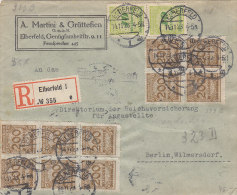 INFLA  20x 323 B, 2x 328  AP, Auf R-Brief Der Fa. A. Martini & Grüttefien, Mit Stempel: Elberfeld 14.11.1923 - Infla