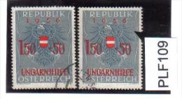 PLF109 ÖSTEREICH 1956 Michl 1030 PLATTENFEHLER DRUCKFEHLER Roter FARBFLECK Mit Vergleichstück Siehe Abbildung Used - Errors & Oddities