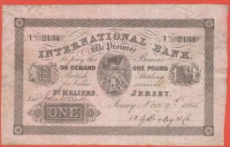 JERSEY - 1 Pound Du 9 Novembre 1865 - Dos Uniface - Pick S 161 - Jersey