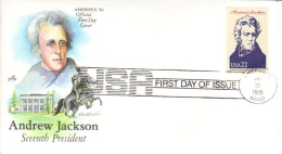 US Presidents  -  Andrew Jackson  -  Septième  President  -  1er Jour  -  FDC - George Washington