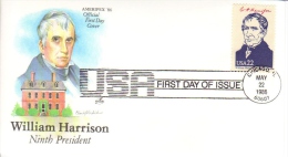 US Presidents  -  William Harrison  -  Neuvième  President  -  1er Jour  -  FDC - George Washington