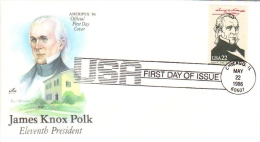 US Presidents  -  James Knox Polk  -  Onzième  President  -  1er Jour  -  FDC - George Washington