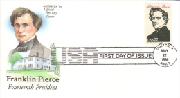 US Presidents  -  Franklin Pierce  -  Quatorzième  President  -  1er Jour  -  FDC - George Washington