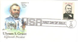 US Presidents  -  Ulysses S. Grant  -  Dix-huitième  President  -  1er Jour  -  FDC - George Washington