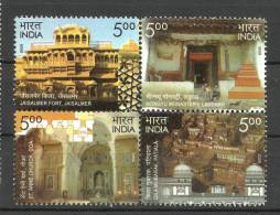 INDIA, 2009, Heritage Monuments Preservation By INTACH, Setenant Of 4, MNH,(**) - Nuevos