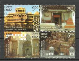 INDIA, 2009, Heritage Monuments Preservation By INTACH, Setenant Of 4, MNH,(**) - Neufs