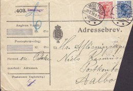 Denmark Adressebrev HESSELAGER 1916 Sent To AALBORG 2 Colour Christian X. Franking (2 Scan) - Covers & Documents