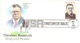 US Presidents  -  Theodore Roosevelt   -  Vingt-sixième  President  -  1er Jour  -  FDC - George Washington