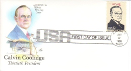 US Presidents  -   Calvin Coolidge   -  Treizième  President  -  1er Jour  -  FDC - George Washington