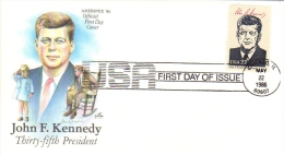 US Presidents  -   John F.Kennedy   -  Treize-cinquième  President  -  1er Jour  -  FDC - George Washington