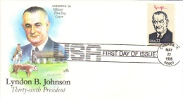 US Presidents  -   Lyndon B.Johnson   -  Treize-sixième  President  -  1er Jour  -  FDC - George Washington