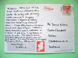 Ireland 1992 Postcard "Blarney Castle - Cork - Flowers" To Scotland U.K. - Lismore Crosier Jewelry - Brieven En Documenten