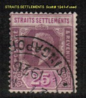 STRAITS SETTLEMENTS    Scott  # 194 F-VF USED - Straits Settlements