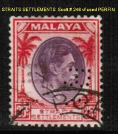 STRAITS SETTLEMENTS    Scott  # 246 VF USED PERFIN - Straits Settlements