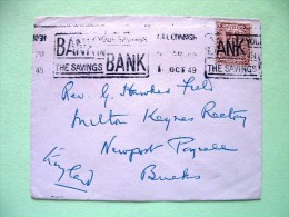 Ireland 1949 Cover To England - Arms - Bank Slogan - Storia Postale