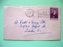 Ireland 1953 Cover To England - Thomas Moore - Defense Slogan - Covers & Documents