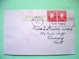 Ireland 1958 Card To England - Maps - Radio Slogan - Storia Postale