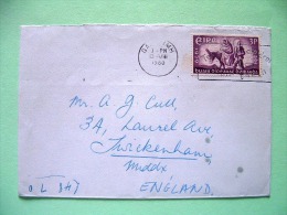 Ireland 1960 Cover To England - World Refugee Year - Flight Of The Holy Family - Mule - Briefe U. Dokumente