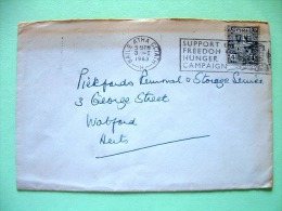 Ireland 1963 Cover To England - Arms - Freedom Of Hunger Slogan - Lettres & Documents