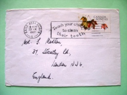 Ireland 1967 Cover To England - Maple Leaves - Canada - Teeth Slogan - Brieven En Documenten