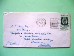 Ireland 1968 Cover To England - Stamp On Stamp - Fenian Cinderella - Bank Slogan - Storia Postale