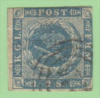 DEN SC #3  Royal Emblems  2+ Margins, CV $60.00 - Used Stamps