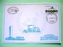 United Nations Vienna 1982 Special Cancel UNISPACE On Postcard - Outer Space - Satellite - Covers & Documents