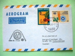 United Nations Vienna 1982 Special Cancel SCAREX 82 On Aerogramme - Writing Letter - Chemistry Food Whet - Briefe U. Dokumente