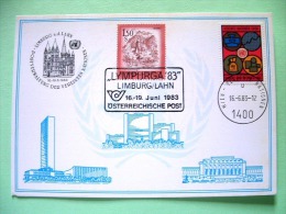 United Nations Vienna 1983 Special Cancel Limburg On Postcard - Trade And Development - Lympurga On Austria Stamp - Brieven En Documenten