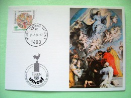 United Nations Vienna 1984 Special Cancel Essen UNICEF On Postcard - Population Conference - Painting By Rubens - Covers & Documents