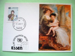 United Nations Vienna 1986 Special Cancel Essen On  Postcard - Children Protection - Painting By Rubens - Cartas & Documentos