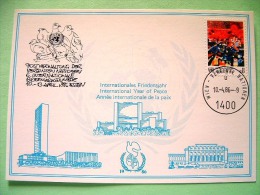 United Nations Vienna 1986 Special Cancel Essen On Postcard - Africa In Crisis - Peace Dove Cancel - Covers & Documents