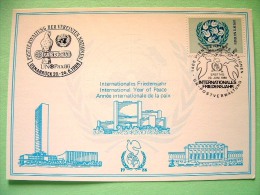 United Nations Vienna 1986 Special Cancel UN Pax 86 On FDC Postcard - Peace Year - Dove Cancel - Lettres & Documents