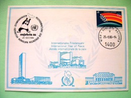 United Nations Vienna 1986 Special Cancel Najubria On Postcard - Peace Year - Beaver Or Squirrel Cancel - Covers & Documents