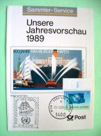 United Nations Vienna 1988 Special Cancel Hamburg On Brochure - Ship Cancel - Flag - Covers & Documents